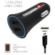Adaptor auto Swissten Car Charger + USB-C Cable