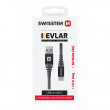 Cablul de încărcare și de date Swissten Kevlar USB/USB-C 1,5 m