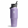 Sticlă termică Hydro Flask Wide Flex Straw Travel Bottle 32 Oz negru/violet MOONSHADOW