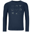 Tricou bărbați Ortovox 185 Merino Brand Outline Ls M albastru