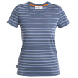 Tricou femei Icebreaker Women Wave SS Tee Stripe albastru Dawn/Kyanite/Snow/S