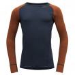 Tricou funcțional bărbați Devold Duo Active Merino 205 Shirt albastru/portocaliu