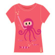 Tricou copii Aquawave Octus roz coral octopus print