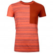 Tricou funcțional femei Ortovox W's 185 Rock'N'Wool Short Sleeve portocaliu