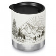 Cană termică Klean Kanteen Camp Mug 12oz - 355 ml alb/negru