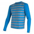 Tricou funcțional bărbați Sensor Merino Wool Active mânecă lungă albastru modrá pruhy