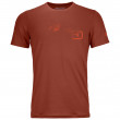 Tricou funcțional bărbați Ortovox 185 Merino Logo Spray TS portocaliu