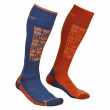 Șosete bărbați Ortovox Ski Compression Socks albastru/portocaliu Night Blue