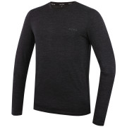 Tricou bărbați MOOA MerinoSilk 160 long negru black melange
