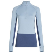 Tricou funcțional femei Icebreaker Wom Mer 260 ZoneKnit LS Half Zip albastru/gri Dawn/Zincblu/Cb