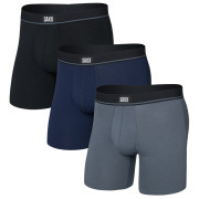 Boxeri bărbați Saxx Essential Cotton Boxer Brief Fly 3Pk negru black/turbulence/maritime