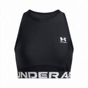 Top femei Under Armour HeatGear Rib Tank negru/alb Black