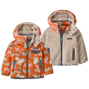 Geacă copii Patagonia Baby Reversible Tribbles Hoody - BNLM portocaliu/bej Bunny Life: Marigold
