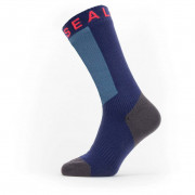 Șosete impermeabile SealSkinz Scoulton albastru/roșu