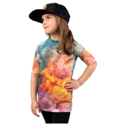 Tricou funcțional copii Drexiss All Explosion Pastel Merino Active portocaliu/albastru