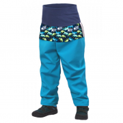 Pantaloni softshell cu fleece copii Unuo vzor albastru