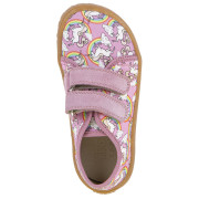Teniși pentru copii Frodo Barefoot canvas White/Pink