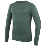 Tricou bărbați MOOA MerinoSilk 160 long verde green melange
