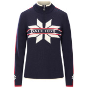 Bluză femei Dale of Norway Nåle Fem Sweater albastru/alb Navy Offwhite Red Rose