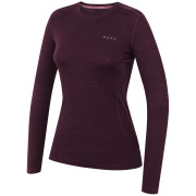 Tricou femei MOOA MerinoSilk 160 long violet închis dark purple melange