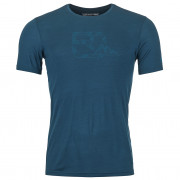 Tricou funcțional bărbați Ortovox 120 Cool Tec Mtn Logo Ts M albastru închis