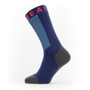 Șosete impermeabile SealSkinz Waterproof Warm Weather Mid Length with Hydrostop albastru/roșu