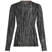 Tricou funcțional femei Icebreaker Women Merino 260 Tech Vertex LS Crewe Delta Lines AOP negru/alb Black/Snow/J