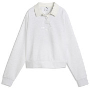 Hanorac femei Puma CLASS Relaxed Longsleeve Polo FL alb White Glow Heather