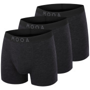 Boxeri bărbați MOOA MerinoSilk 4in 3-pack negru black melange
