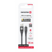 Cablul de încărcare și de date Swissten Aramid Reinforced USB/Lightning 1,5 m