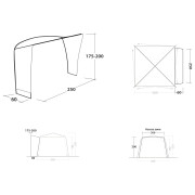 Conector pentru cort Outwell Fastlane 300 Vehicle Connector with door
