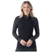 Tricou funcțional femei Smartwool W Classic Thermal Merino Bl 1/4 Zip B negru/gri black digi snow