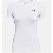 Tricou funcțional femei Under Armour HG Authentics Comp SS alb White/Black