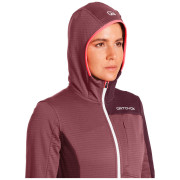 Hanorac funcțional de damă Ortovox Fleece Light Grid Hooded Jkt W