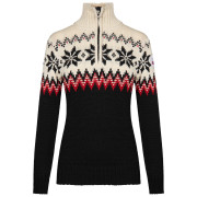 Bluză femei Dale of Norway Myking Fem Sweater negru Black Raspberry Offwhite