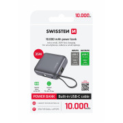 Powerbank Swissten Space 10000 mAh, 35W USB-C argintiu stříbrná