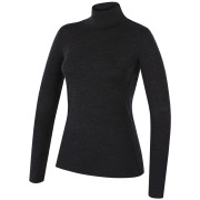 Pulover pe gât femei MOOA MerinoSilk Collar 160 negru black melange