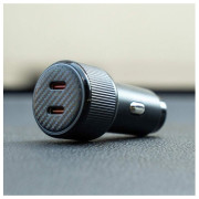 Adaptor Swissten Car Charger 2X USB-C PD, 50W + cabel USB-C / USB-C, 1 m