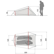 Cort ultra ușor Vaude Ultralight Lizard 2P
