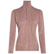 Tricou funcțional femei Icebreaker Women Merino 260 Tech Vertex LS Half Zip Delta Lines AOP maro Summit/Blush/J