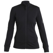 Hanorac funcțional de damă Icebreaker Women Merino 260 Quantum IV LS Zip negru/gri Black