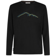 Tricou funcțional bărbați Icebreaker Men Merino 150 Tech Lite LS Tee Rainer Ridge negru Black