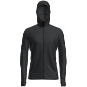 Hanorac funcțional bărbați Icebreaker M Mer 260 Quantum IV LS Zip Hoodie negru Black