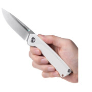 Briceag Acta non verba Z200 BB, Stonewash/Plain Edge, G10 alb white