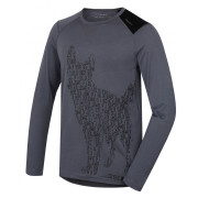 Tricou funcțional bărbați Husky Merino 100 Dog (mânecă lungă) gri