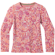 Tricou funcțional copii Smartwool Kids' Classic Thermal Merino Base Layer Crew roz FESTIVE FUCHSIA FLORAL