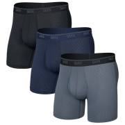 Boxeri bărbați Saxx Quest Quick-Dry Mesh Boxer Brief Fly 3Pk negru black/turbulence/maritime