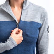 Tricou funcțional femei Sensor Merino Bold mân. lung - fermoar