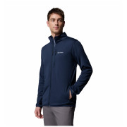 Hanorac bărbați Columbia Essential Hike™ Grid Fleece Full Zip albastru închis Collegiate Navy