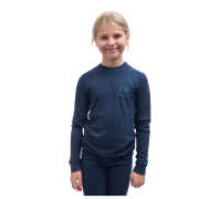 Tricou funcțional copii Sensor Merino DF Logo Up Deep Blue